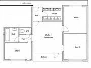 Waldshut-Tiengen Attraktive 3-Zimmer-Wohnung mit Balkon und Stellplatz zu vermieten Wohnung mieten